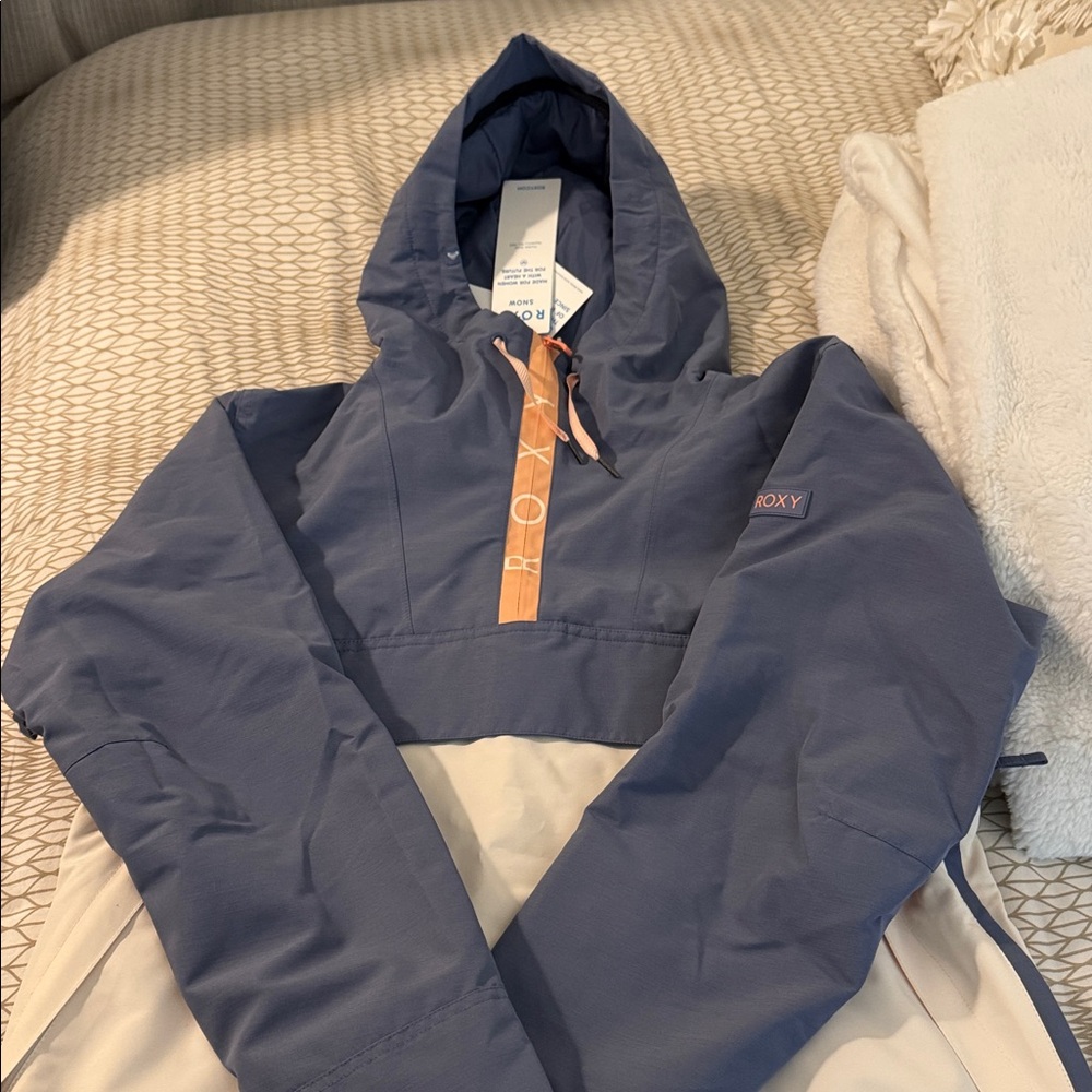 Roxy Navy and Beige Hooded Pullover